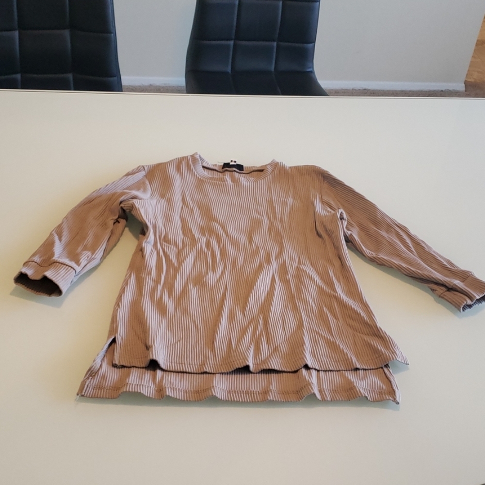Mauve ribbed 3/4 sleeve top